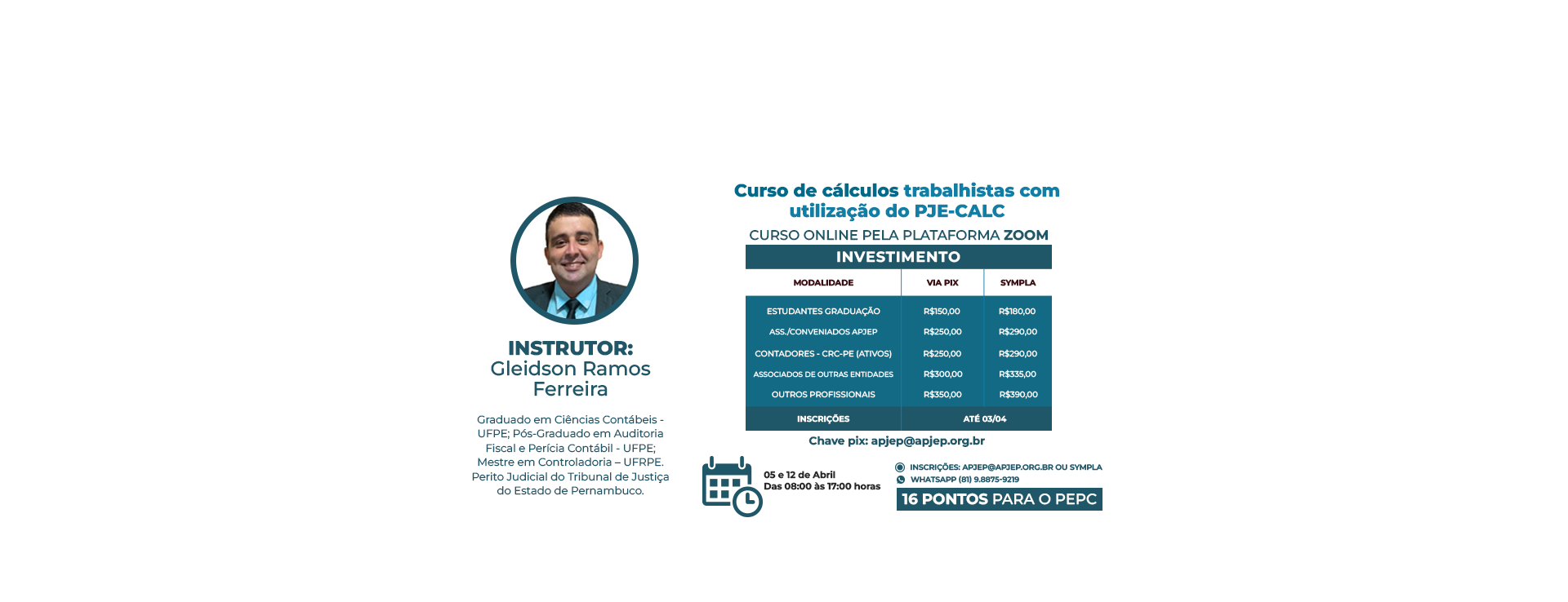 Curso de cálculos trabalhistas com utilização do PJE-CALC